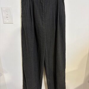 Garage Black Pinstripe Wide Leg Pants